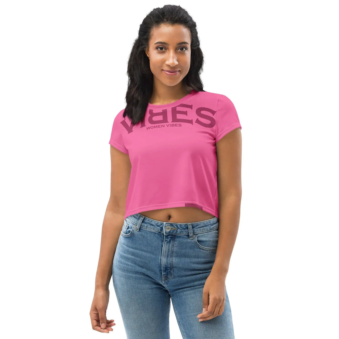 VIBES Cropped T-Shirt Women (Pink)