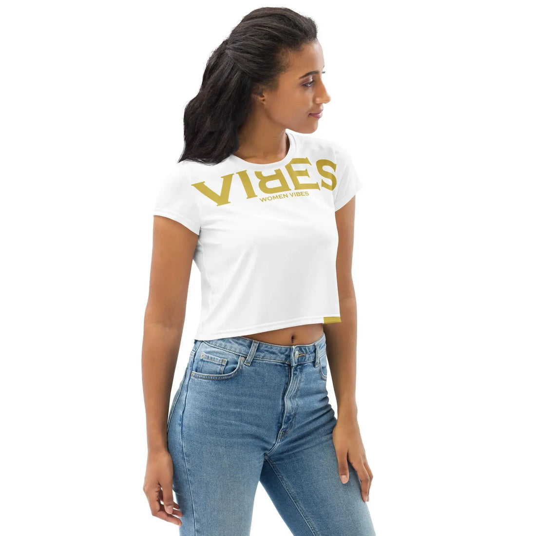 VIBES Cropped T-Shirt Women (White)