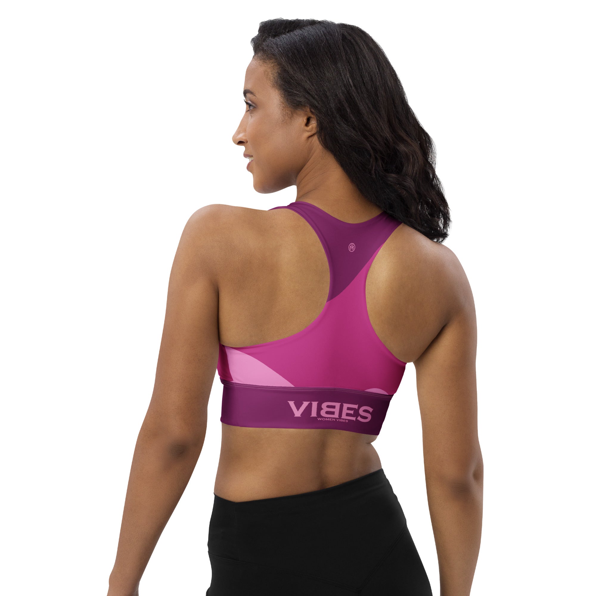 VIBES Langer Sport-BH ABSTRACT (Pink)