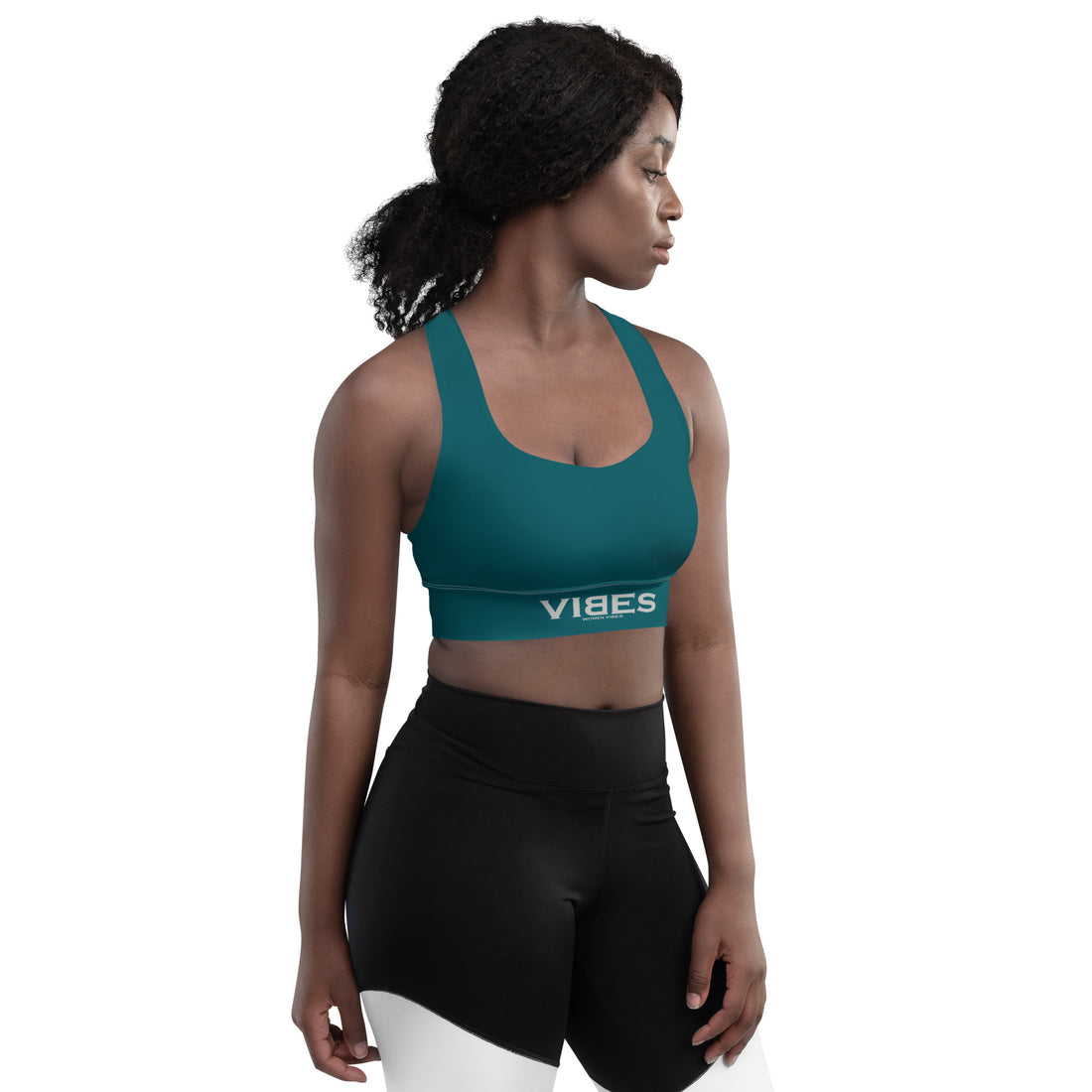 VIBES Longline Sports Bra (Teal)