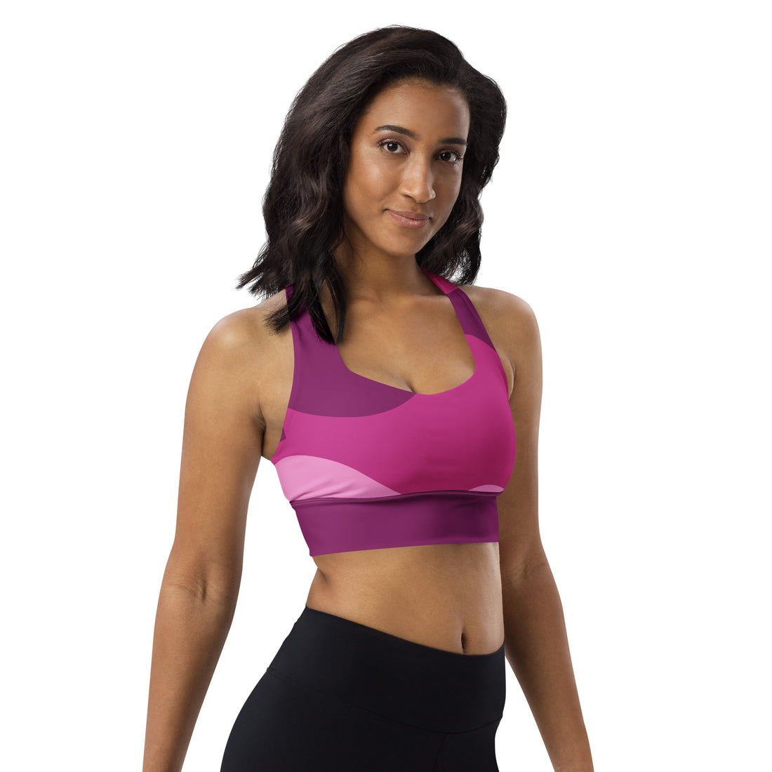 VIBES long sports bra ABSTRACT (pink)