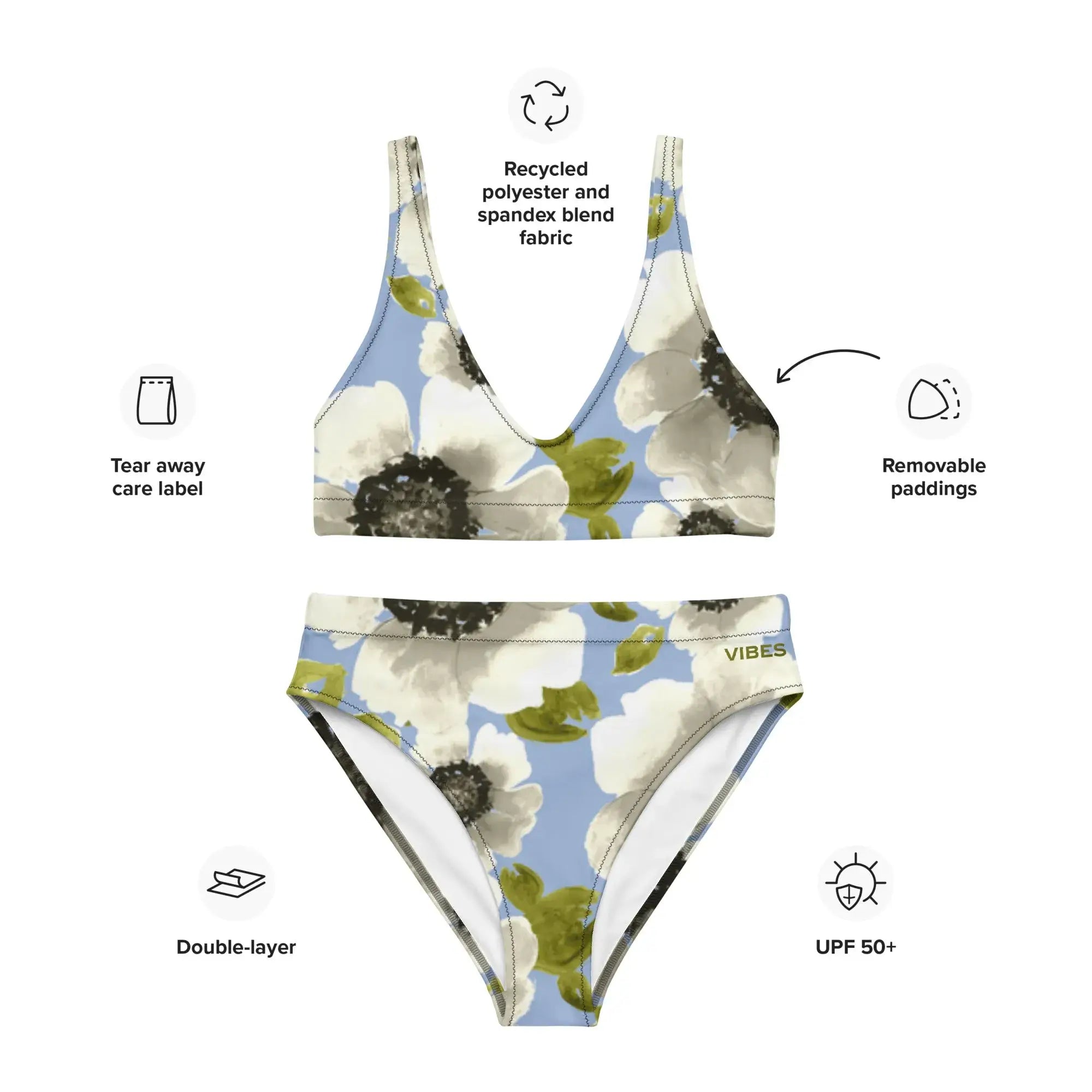 VIBES Hochtaillierter Bikini SOMMERBLUME €51.00 | Time Of Vibes