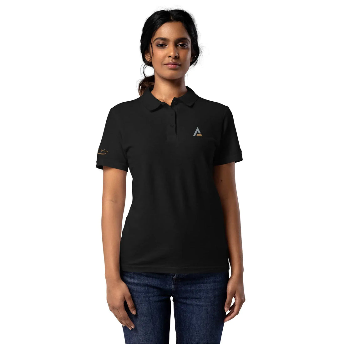 Damen Poloshirt AAA (Schwarz), Polo Shirt, Time Of Vibes