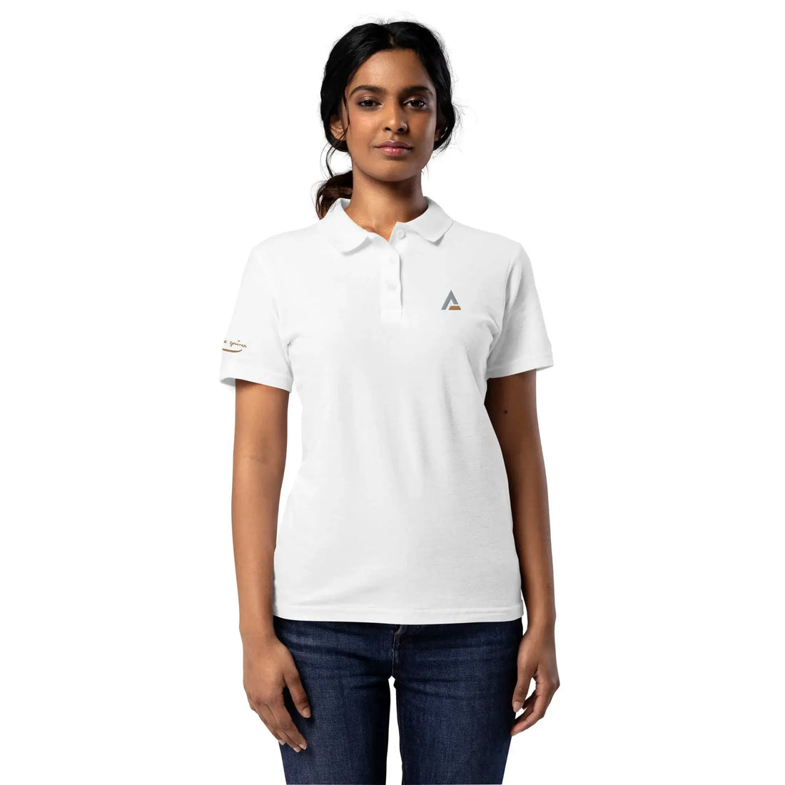 Damen Poloshirt AAA (Weiß), Polo Shirt, Time Of Vibes
